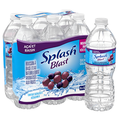 Splash Blast Canada Sparkling Acai Grape 500ml 6 pack French